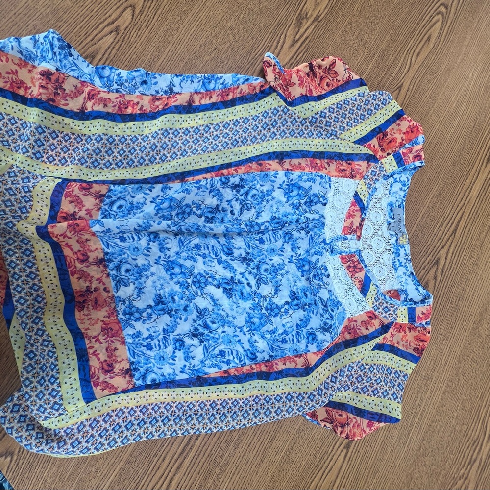 Colorful blouse.